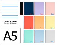 Cuaderno espiral liderpapel a5 wonder tapa plastico 80h 90g pauta 3,5mm con margen colores surtidos