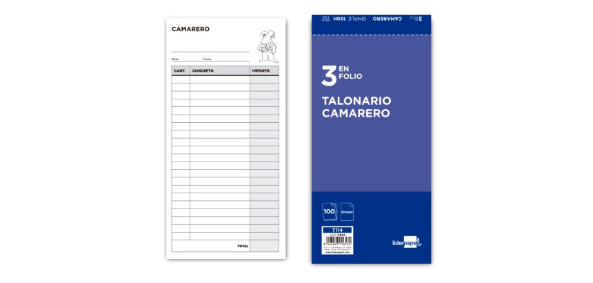 Talonario liderpapel camarero 3/fº original t114
