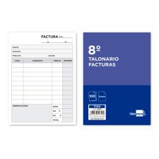 Talonario liderpapel facturas 8º original t100 con i.v.a.