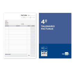 Talonario liderpapel facturas cuarto original t117 sin i.v.a