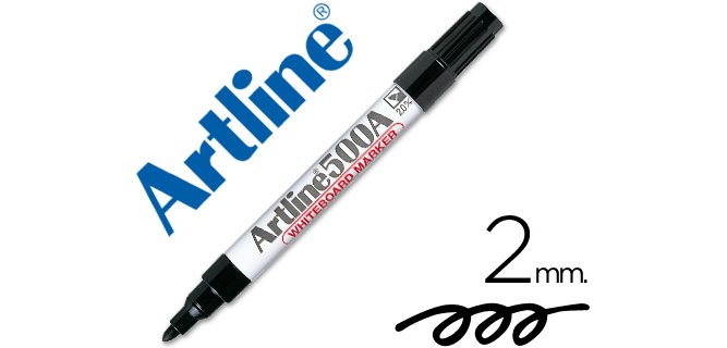 Rotulador artline pizarra ek-500 negro punta redonda 2 mm recargable