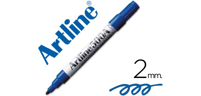 Rotulador artline pizarra ek-500 azul punta redonda 2 mm recargable
