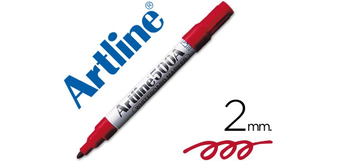 Rotulador artline pizarra ek-500 rojo punta redonda 2 mm recargable