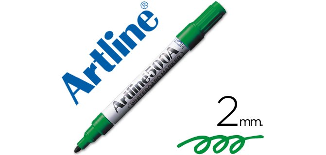 Rotulador artline pizarra ek-500 verde punta redonda 2 mm recargable