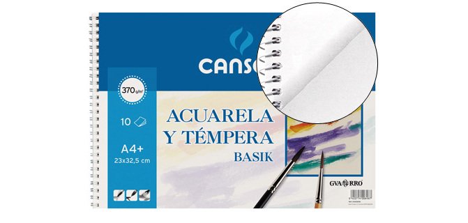 Bloc dibujo acuarela din a3 espiral 32.5x46 cm 10 hojas de 370 gr/m2
