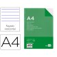 Recambio liderpapel A4 100 hojas 60g horizontal con margen 4 taladros