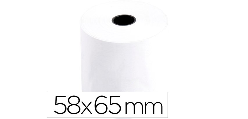 Rollo sumadora q-connect electra 58 mm ancho x 65 mm diametro sin bisfenol a