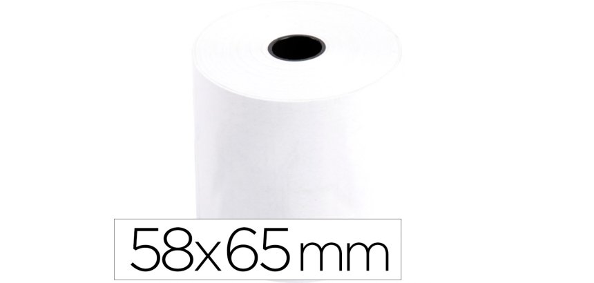 Rollo sumadora q-connect electro 58 mm ancho x 65 mm diametro sin bisfenol a