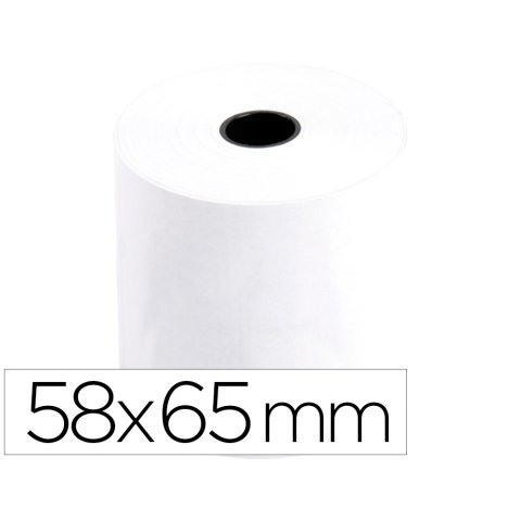 Rollo sumadora q-connect electra 58 mm ancho x 65 mm diametro sin bisfenol a