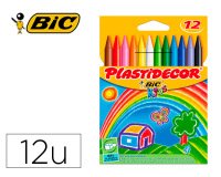 Lapices cera plastidecor caja de 12 colores surtidos
