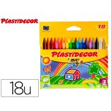 Lapices cera plastidecor caja de 18 colores surtidos