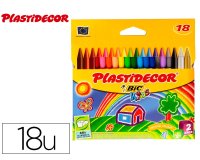 Lapices cera plastidecor caja de 18 colores surtidos