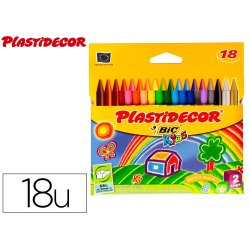 Lapices cera plastidecor caja de 18 colores surtidos