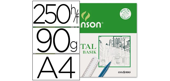 Papel vegetal guarro din a4 90-95 gr hoja