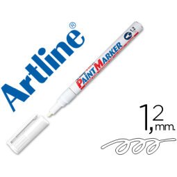 Rotulador artline marcador permanente ek-440 xf blanco punta redonda 1.2 mm metal caucho y plastico