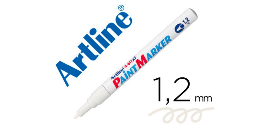 Rotulador artline marcador permanente ek-440 xf blanco punta redonda 1.2 mm metal caucho y plastico