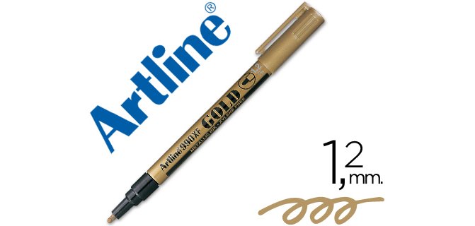 Rotulador artline marcador permanente punta metalica ek-990 oro punta redonda 1.2 mm