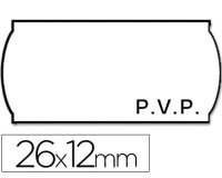 Etiquetas meto onduladas 26x12 mm pvp blanca adh.2 rollo 1500 etiquetas troqueladas