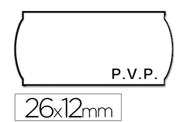 Etiquetas meto onduladas 26x12 mm pvp blanca adh.2 rollo 1500 etiquetas troqueladas