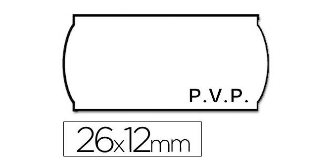 Etiquetas meto onduladas 26x12 mm pvp blanca adh.2 rollo 1500 etiquetas troqueladas