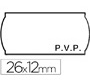 Etiquetas meto onduladas 26x12 mm pvp blanca adh.2 rollo 1500 etiquetas troqueladas