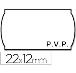 Etiquetas meto onduladas 22x12 mm pvp blanca adh.2 rollo 1500 etiquetas