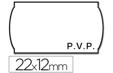 Etiquetas meto onduladas 22x12 mm pvp blanca adh.2 rollo 1500 etiquetas