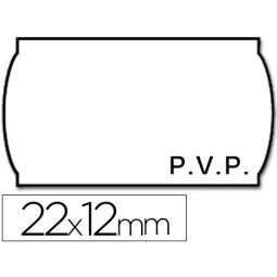 Etiquetas meto onduladas 22x12 mm pvp blanca adh.2 rollo 1500 etiquetas