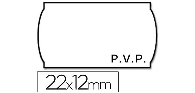 Etiquetas meto onduladas 22x12 mm pvp blanca adh.2 rollo 1500 etiquetas