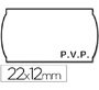 Etiquetas meto onduladas 22x12 mm pvp blanca adh.2 rollo 1500 etiquetas