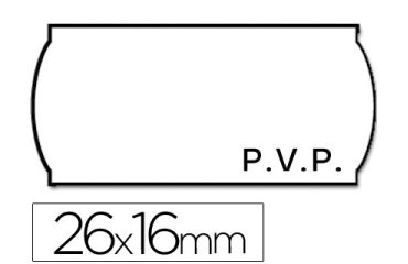 Etiquetas meto onduladas 26x16 mm pvp blanca adh 2 rollo 1200 etiquetas troqueladas