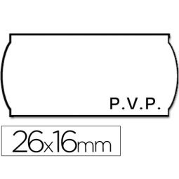 Etiquetas meto onduladas 26x16 mm pvp blanca adh 2 rollo 1200 etiquetas troqueladas