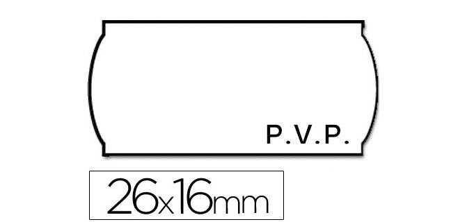 Etiquetas meto onduladas 26x16 mm pvp blanca adh 2 rollo 1200 etiquetas troqueladas