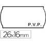 Etiquetas meto onduladas 26x16 mm pvp blanca adh 2 rollo 1200 etiquetas troqueladas