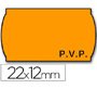 Etiquetas meto onduladas 22x12 mm pvp naranja fluor adh.2 rollo 1500 etiquetas