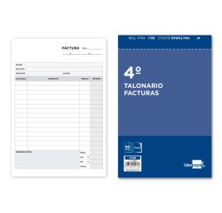 Talonario liderpapel facturas cuarto original y copia t216 con i.v.a.