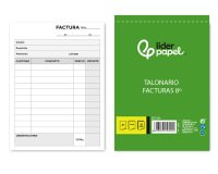 Talonario liderpapel facturas 8º original y copia t201 sin i.v.a.