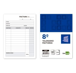 Talonario liderpapel facturas 8º original y 2 copias t301 sin i.v.a.