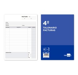 Talonario liderpapel facturas cuarto original y 2 copias t316 con i.v.a.