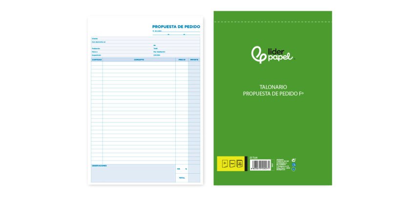 Talonario liderpapel pedidos folio original y copia t225