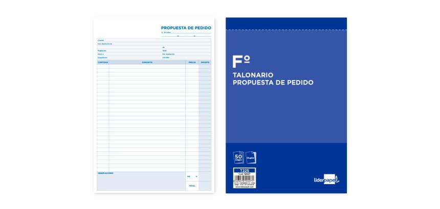 Talonario liderpapel pedidos folio original y copia t225