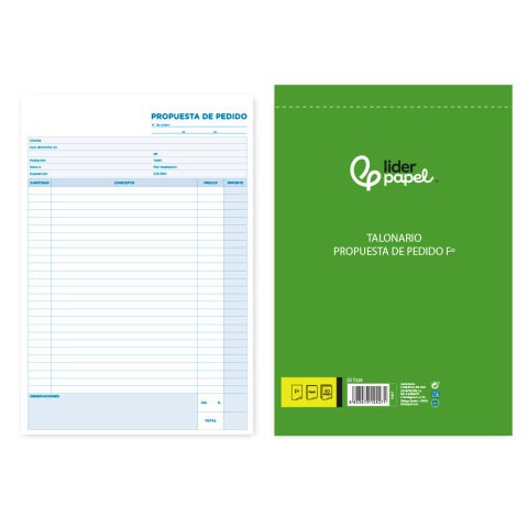 Talonario liderpapel pedidos folio original y copia t225