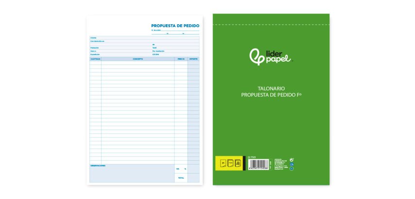 Talonario liderpapel pedidos folio original y 2 copias t325