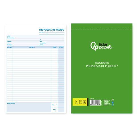 Talonario liderpapel pedidos folio original y 2 copias t325