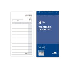 Talonario liderpapel camarero 3/fº original y copia t214