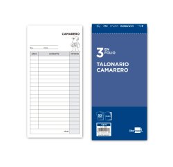 Talonario liderpapel camarero 3/fº original y copia t214