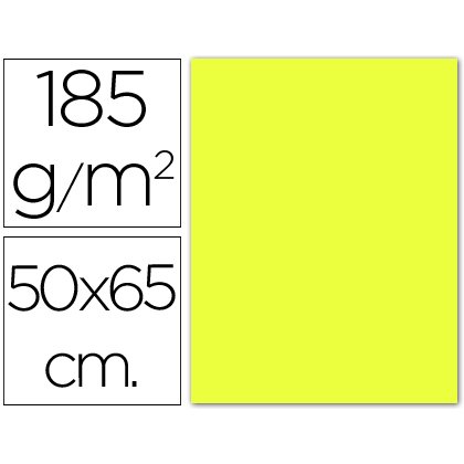 Cartulina guarro amarillo limon 50x65 cm 185 gr