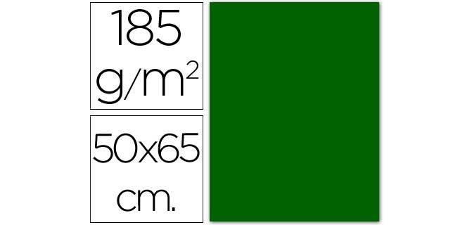 Cartulina guarro verde billar 50x65 cm 185 gr