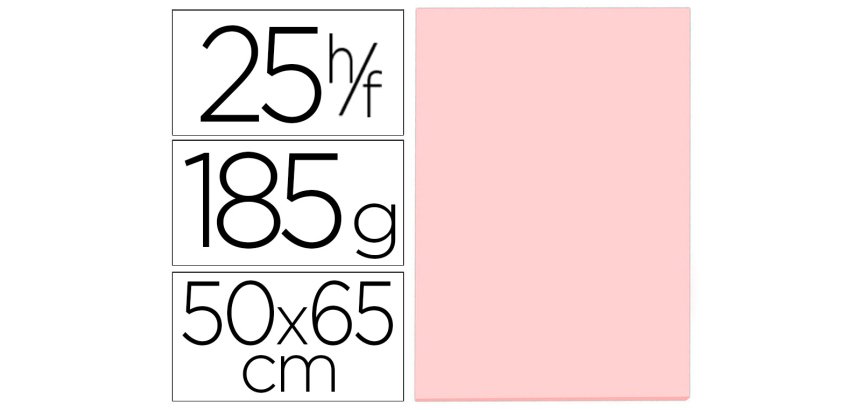 Cartulina guarro rosa 50x65 cm 185 gr