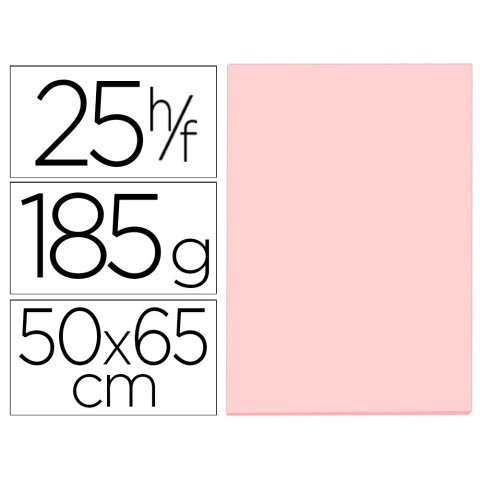 Cartulina guarro rosa 50x65 cm 185 gr